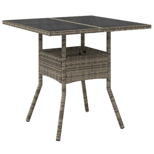 5-tlg. Garten Essgruppe Grau Poly Rattan