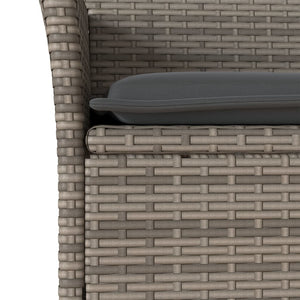 5-tlg. Garten Essgruppe Grau Poly Rattan