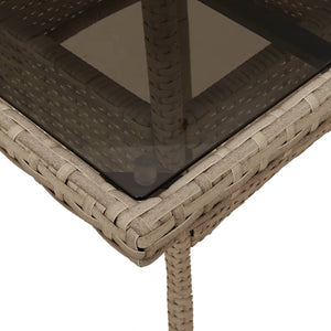 5-tlg. Garten Essgruppe Beige Poly Rattan