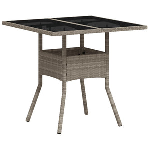 5-tlg. Garten Essgruppe Hellgrau Poly Rattan