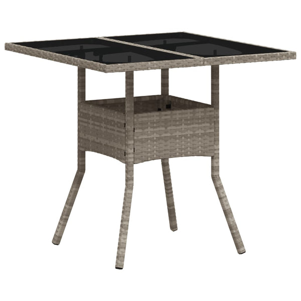 5-tlg. Garten Essgruppe Hellgrau Poly Rattan