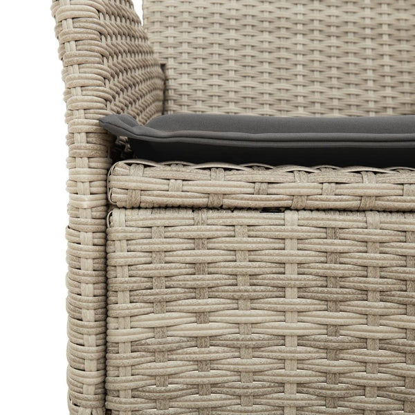 5-tlg. Garten Essgruppe Hellgrau Poly Rattan