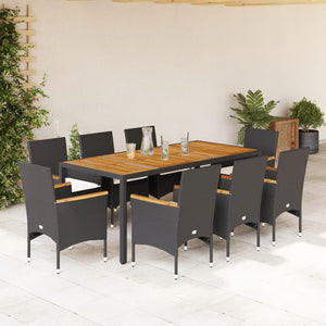 9-tlg. Garten Essgruppe mit Kissen