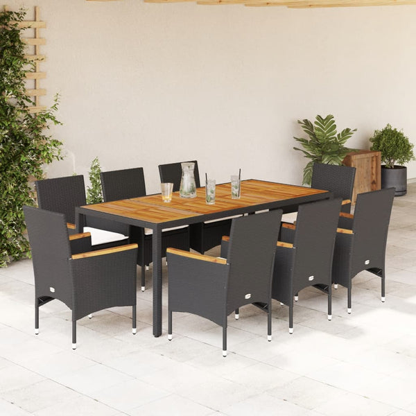 9-tlg. Garten Essgruppe mit Kissen