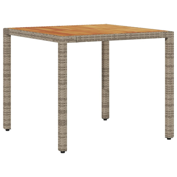 3-tlg. Garten Essgruppe Grau Poly Rattan Akazie
