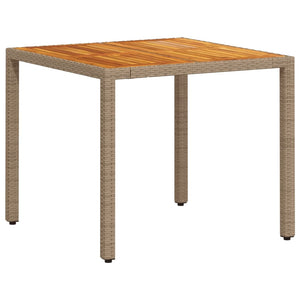 3-tlg. Garten Essgruppe Beige Poly Rattan Akazie