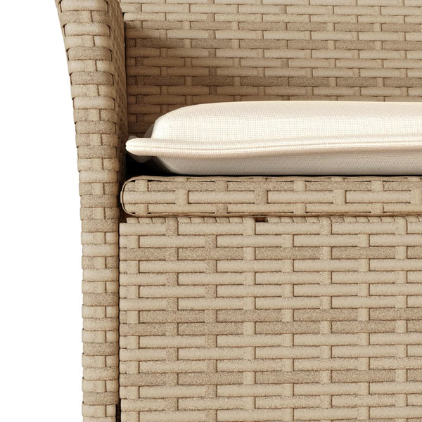 9-tlg. Garten Essgruppe Beige Poly Rattan Akazie