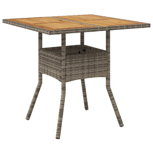 5-tlg. Garten Essgruppe Grau Poly Rattan Akazie
