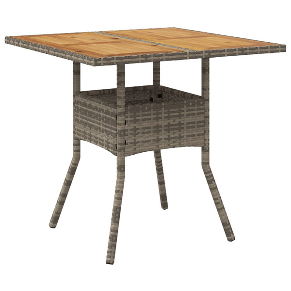 5-tlg. Garten Essgruppe Grau Poly Rattan Akazie