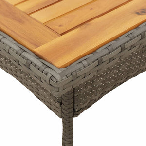 5-tlg. Garten Essgruppe Grau Poly Rattan Akazie
