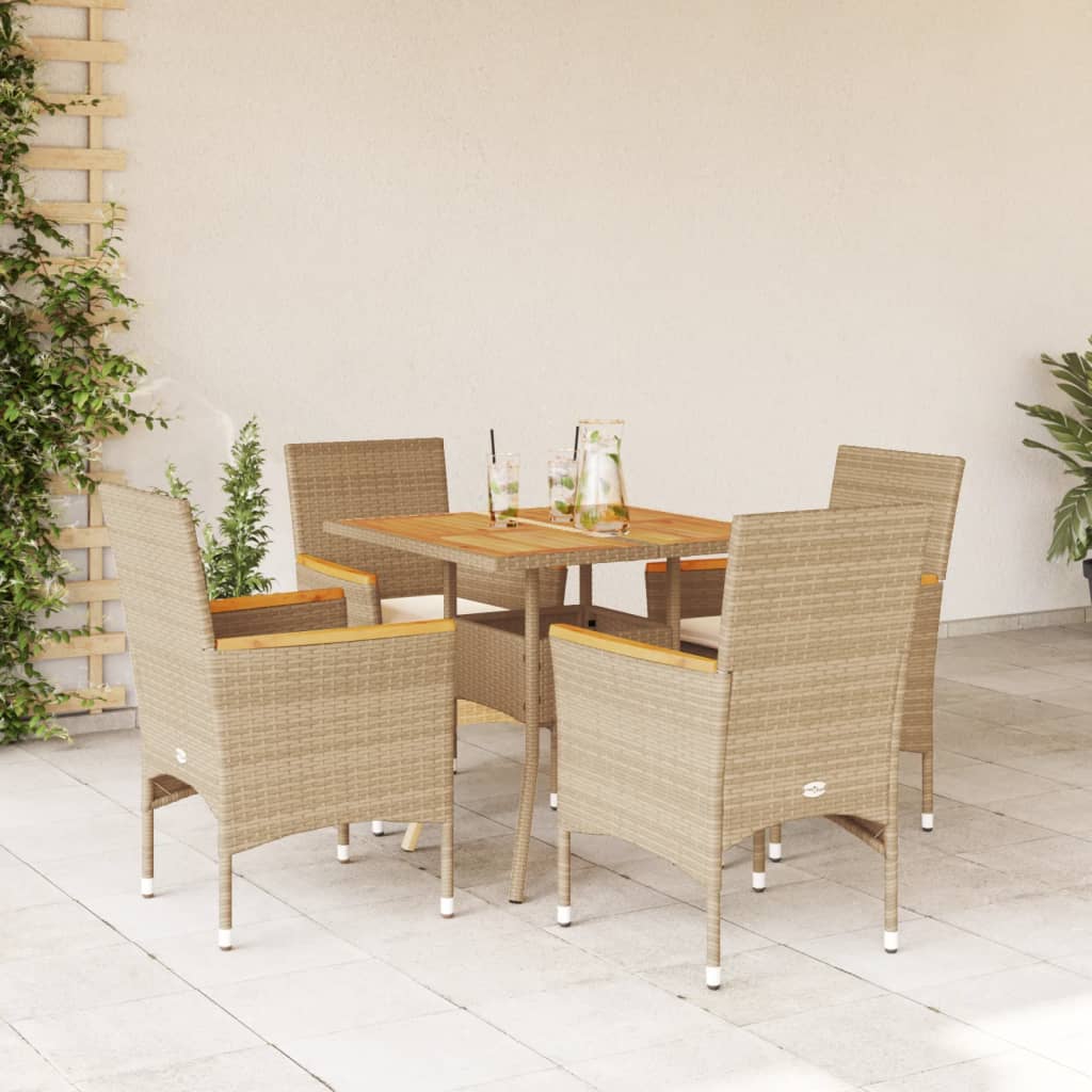 5-tlg. Garten Essgruppe mit Kissen
