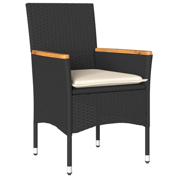 3-tlg. Bistro Set Schwarz Poly Rattan