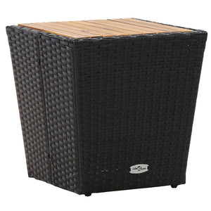 3-tlg. Bistro Set Schwarz Poly Rattan