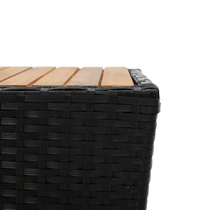3-tlg. Bistro Set Schwarz Poly Rattan