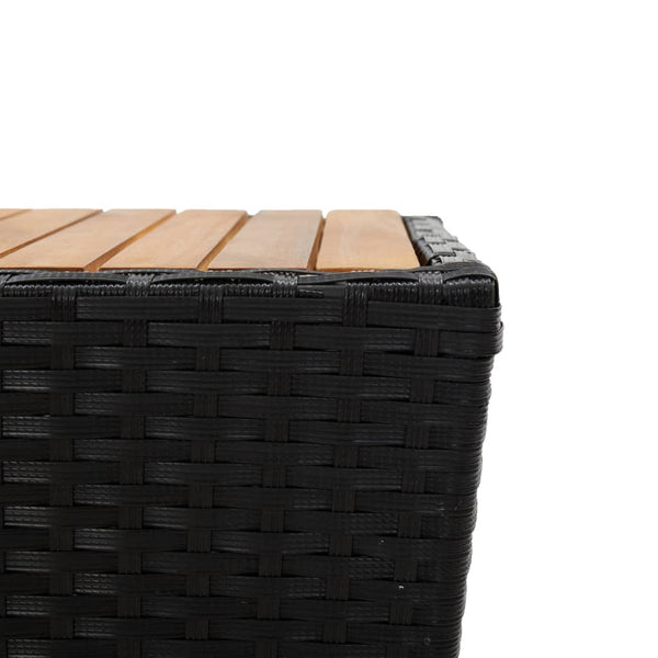 3-tlg. Bistro Set Schwarz Poly Rattan