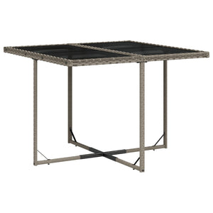 5-teiliges Garten Essgruppe Grau Polyrattan