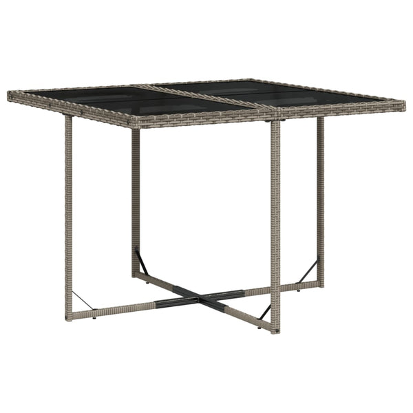 5-teiliges Garten Essgruppe Grau Polyrattan