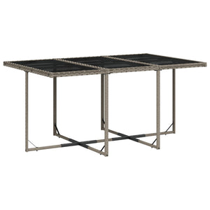 7-teiliges Garten Ess-Set Grau Polyrattan