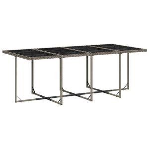 9-teiliges Garten Ess Set Grau Polyrattan
