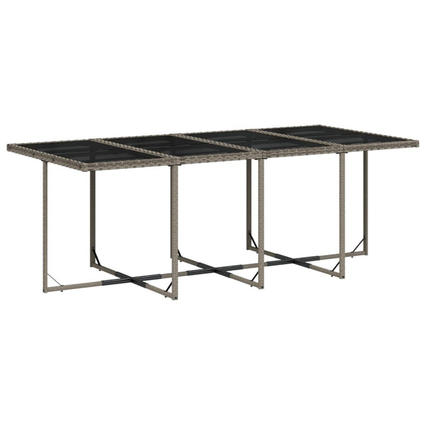 9-teiliges Garten Ess Set Grau Polyrattan
