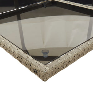 9-teiliges Garten Ess Set Grau Polyrattan