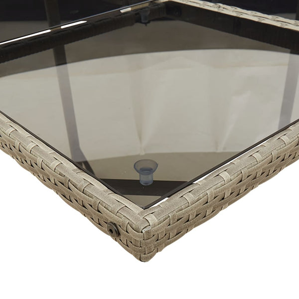 9-teiliges Garten Ess Set Grau Polyrattan