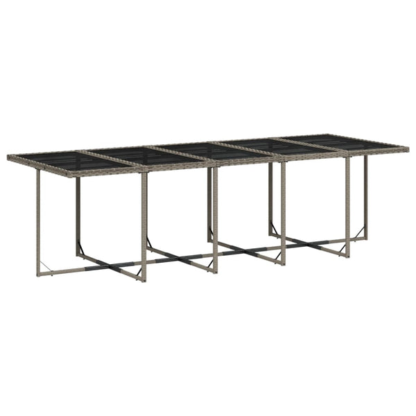 11-teiliges Garten Ess-Set Grau Polyrattan