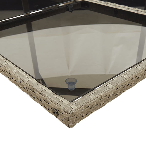 11-teiliges Garten Ess-Set Grau Polyrattan