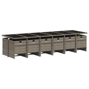 13-teiliges Garten Essset Grau Polyrattan