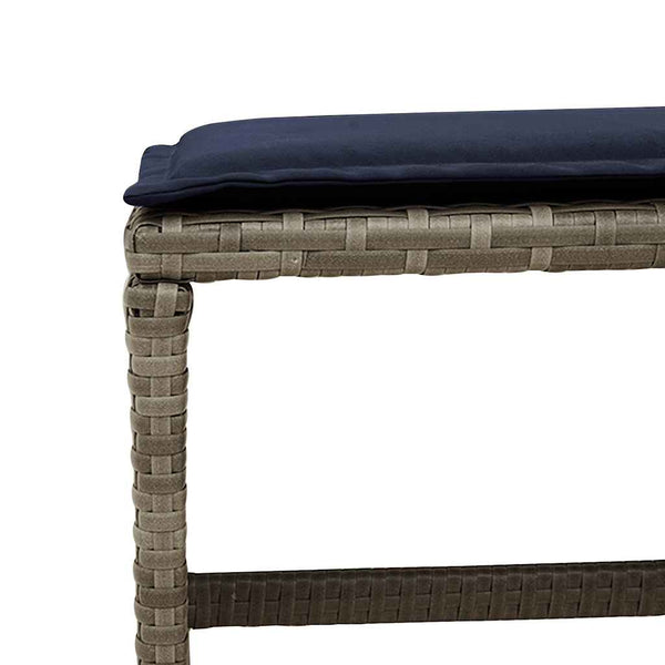 15-teiliges Garten Essgruppe mit Kissen Grau Polyrattan