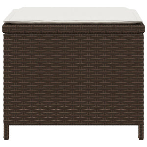 Gartenhocker mit Kissen, 4er-Set Braun