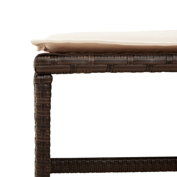 Gartenhocker mit Kissen, 4er-Set Braun