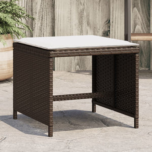 Gartenhocker mit Kissen, 4er-Set Braun