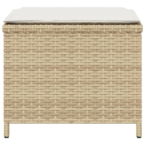 Gartenhocker mit Kissen, 4er-Set Beige
