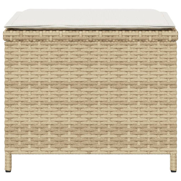 Gartenhocker mit Kissen, 4er-Set Beige