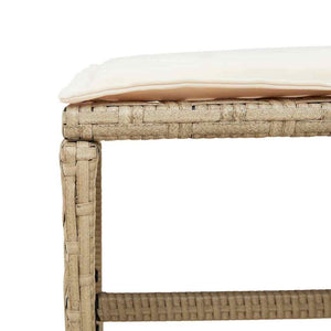 Gartenhocker mit Kissen, 4er-Set Beige