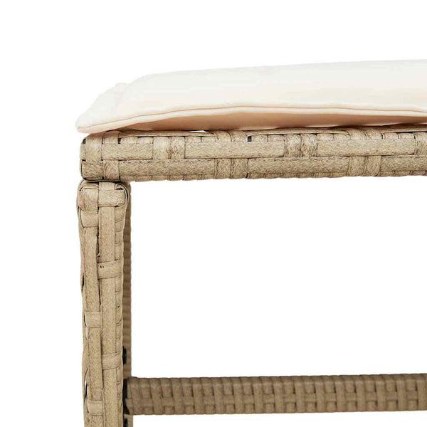 Gartenhocker mit Kissen, 4er-Set Beige