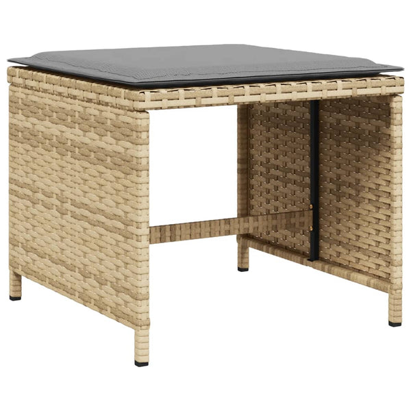 Gartenhocker mit Kissen, 4er Set