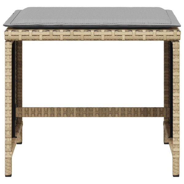 Gartenhocker mit Kissen, 4er Set