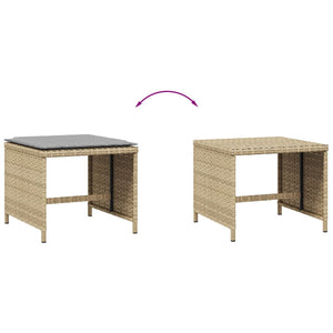 Gartenhocker mit Kissen, 4er Set
