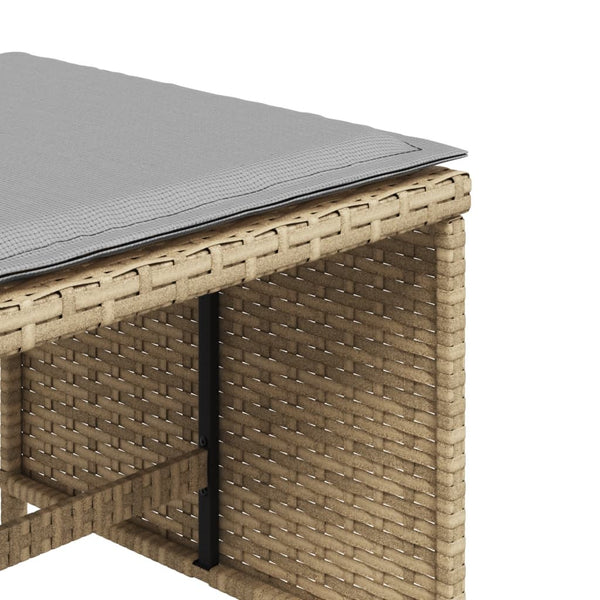 Gartenhocker mit Kissen, 4er Set