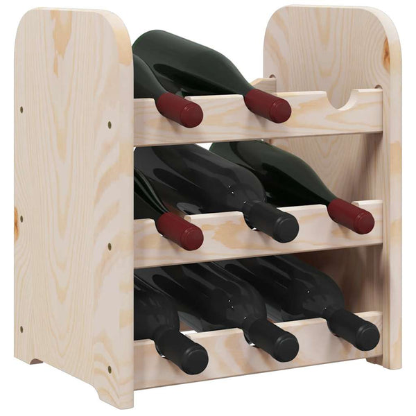Weinregal aus Kiefernholz für 9 Flaschen