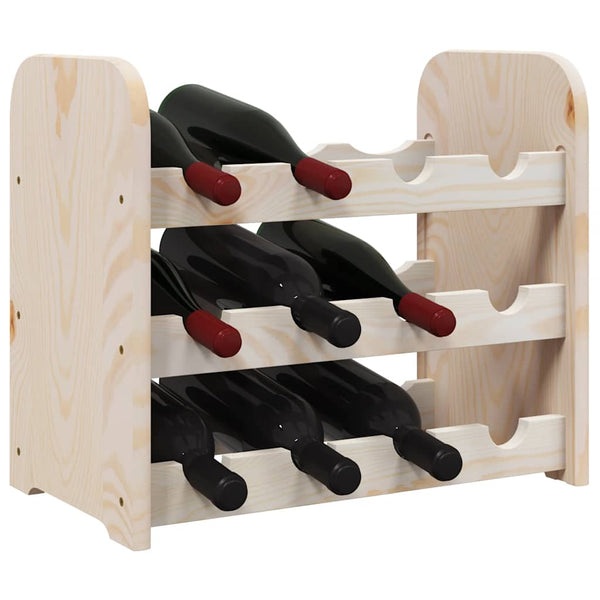 Weinregal aus Kiefernholz für 12 Flaschen