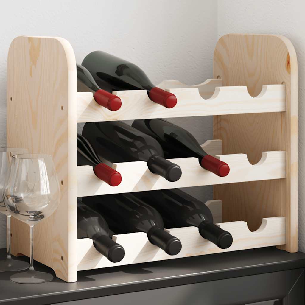 Weinregal aus Kiefernholz für 12 Flaschen