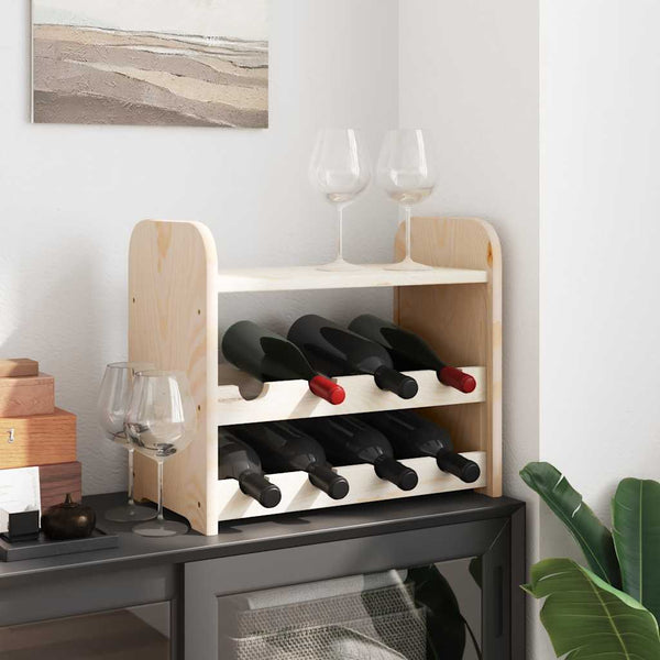 vidaXL Casier à bouteilles avec plateau 43x25x37 cm Bois de pin massif