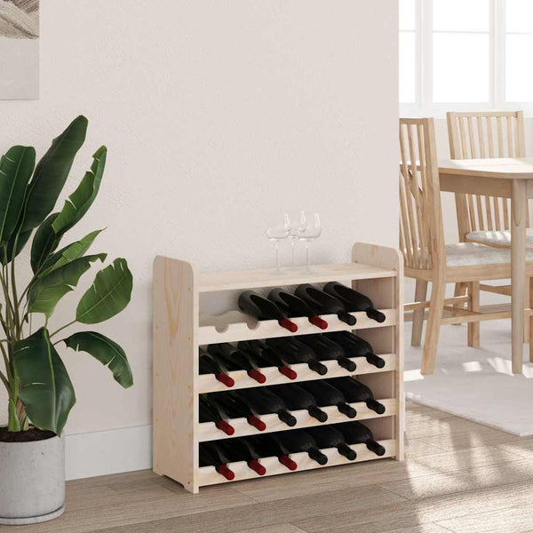 Weinregal aus Kiefernholz mit Ablage
