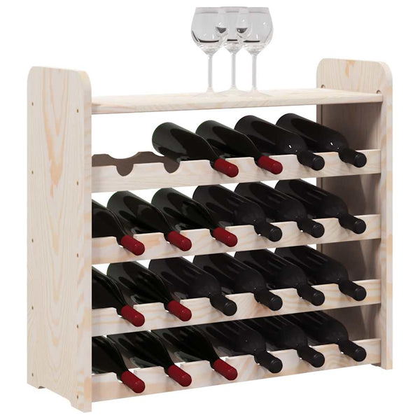Weinregal aus Kiefernholz mit Ablage