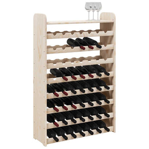 vidaXL Casier à vin avec plateau 72,5x25x111,5 cm Bois de pin massif