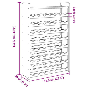 vidaXL Casier à vin avec plateau 72,5x25x111,5 cm Bois de pin massif