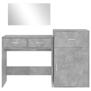 3-tlg. Betongraues Schminktisch-Set